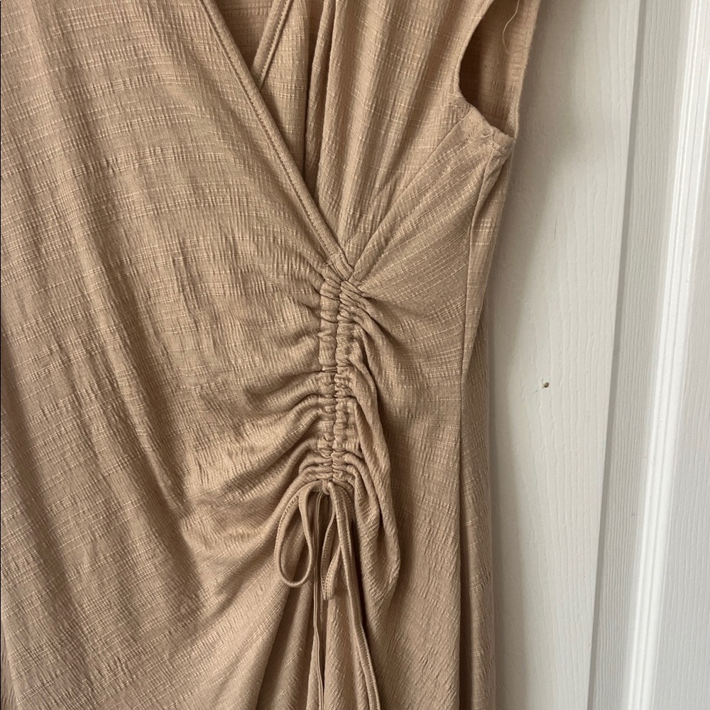 Max Studio Tan Ruched Maxi Dress - Picture 3 of 6